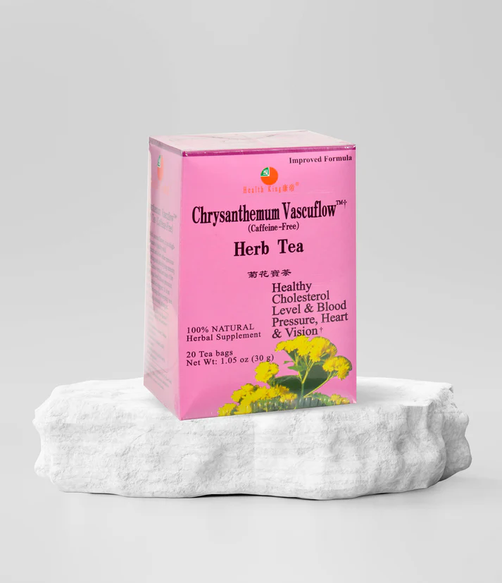 Chrysanthemum Vascuflow Herb Tea by Sunshine's Health Food Store — soothing chrysanthemum flower tea for stress relief, vision support, liver detox and healthy cholesterol