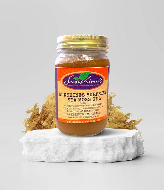 Sunshine's Surprise wildcrafted Irish Sea Moss Gel infused with Bladderwrack, Cinnamon and Agave by Sunshine's Health Food Store — Caribbean-sourced, rich in 92 minerals